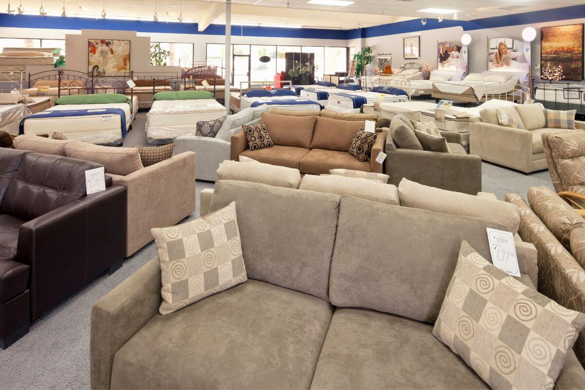 A picture shows furniture displays.