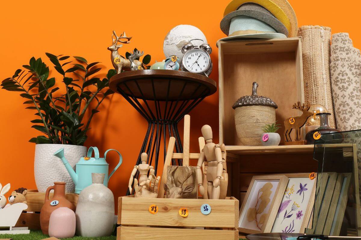 A picture shows stuff for sale.