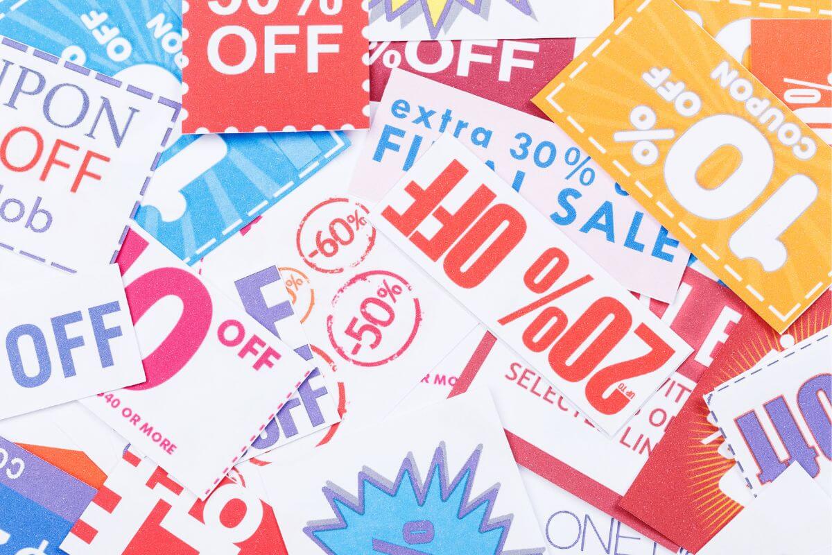 A picture shows discount coupons.
