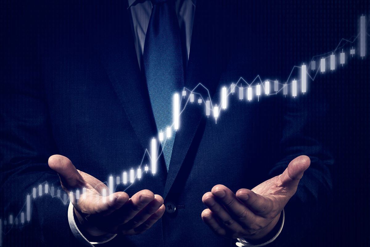 A picture of an upward graph.