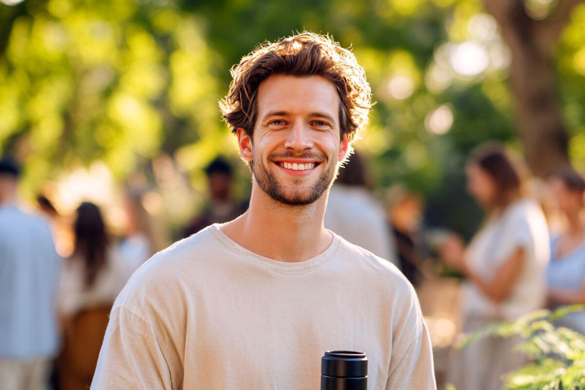 A picture of someone looking at the camera.