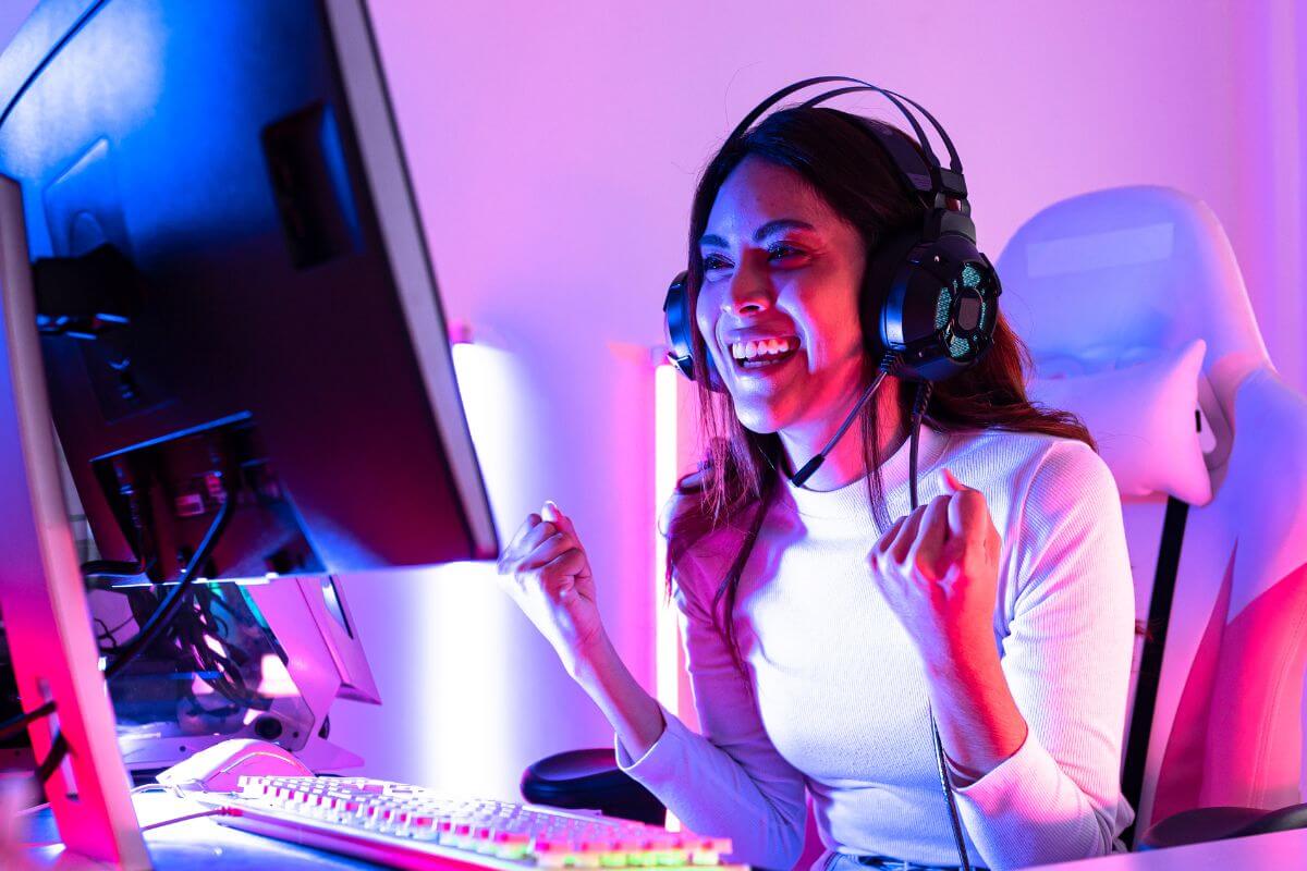 A picture of someone streaming. 