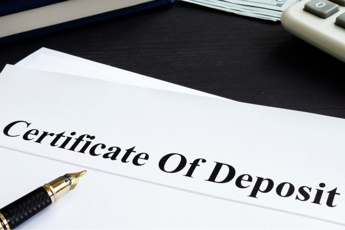 A picture of a certificate of deposit.