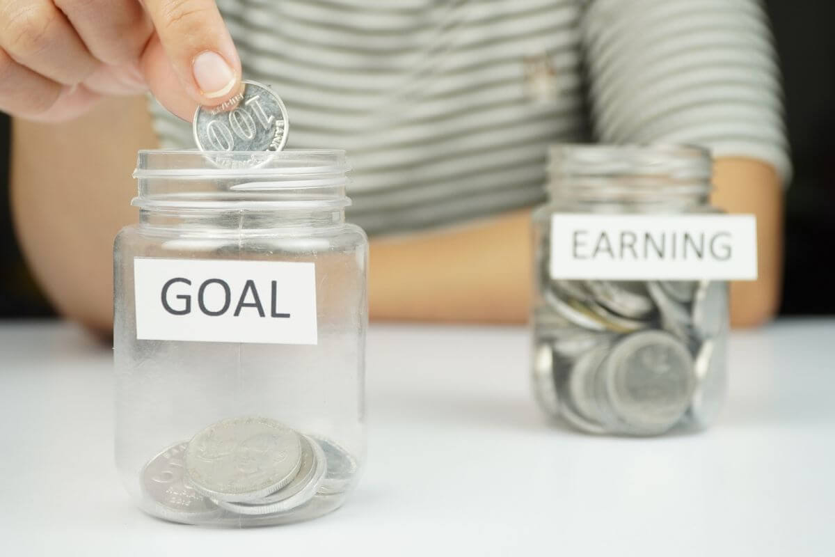 A picture of someone saving up.