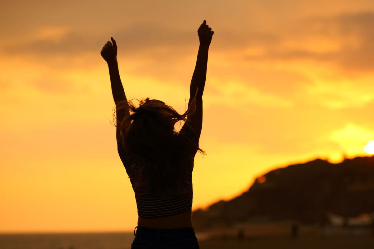 A picture of someone celebrating.