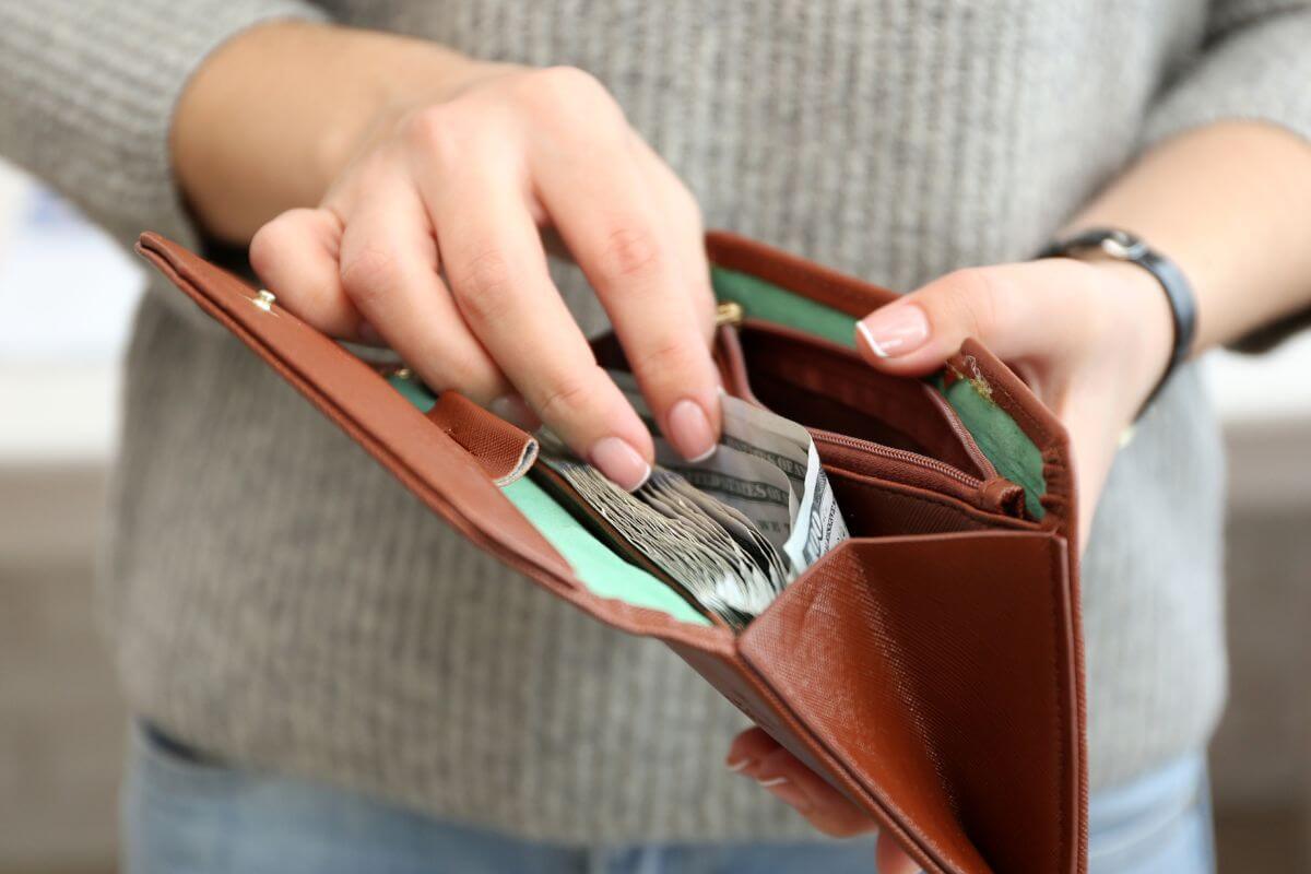 A picture of someone with cash.