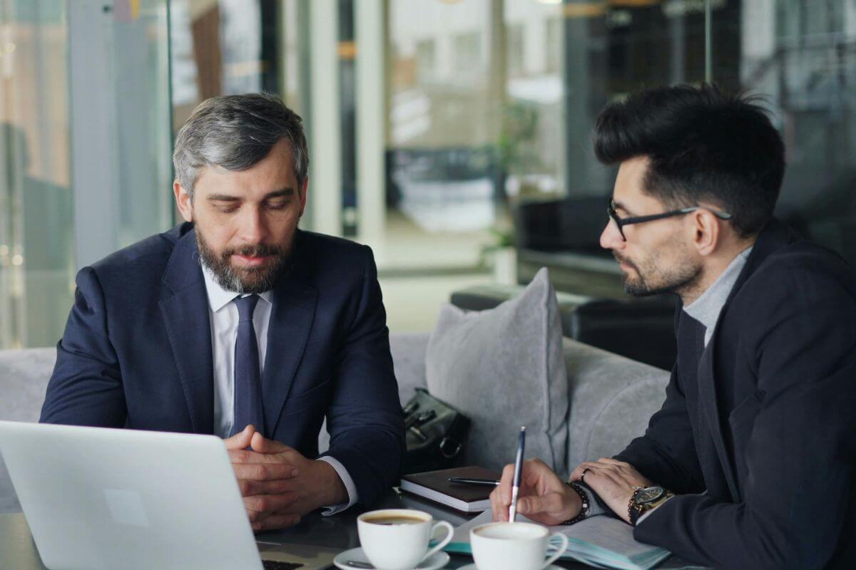 A picture of someone opening a bank account.