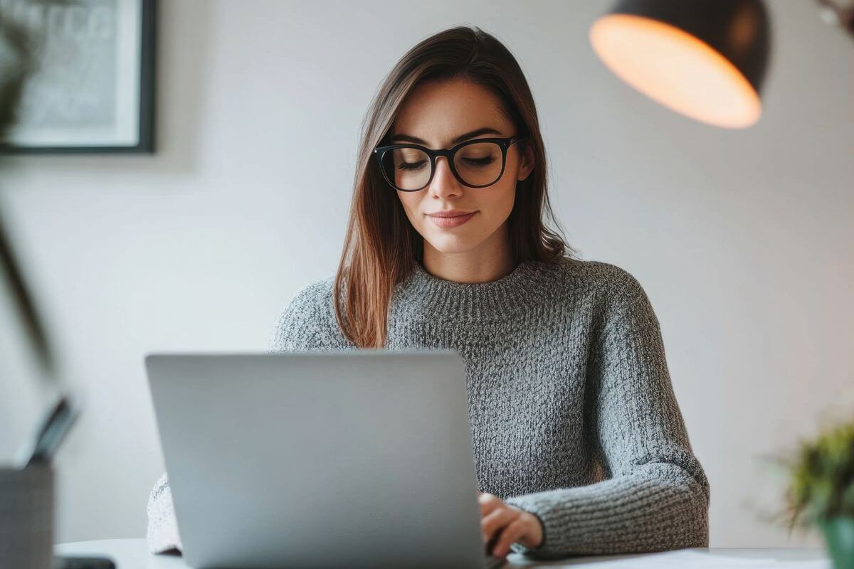 A picture of someone using their laptop.