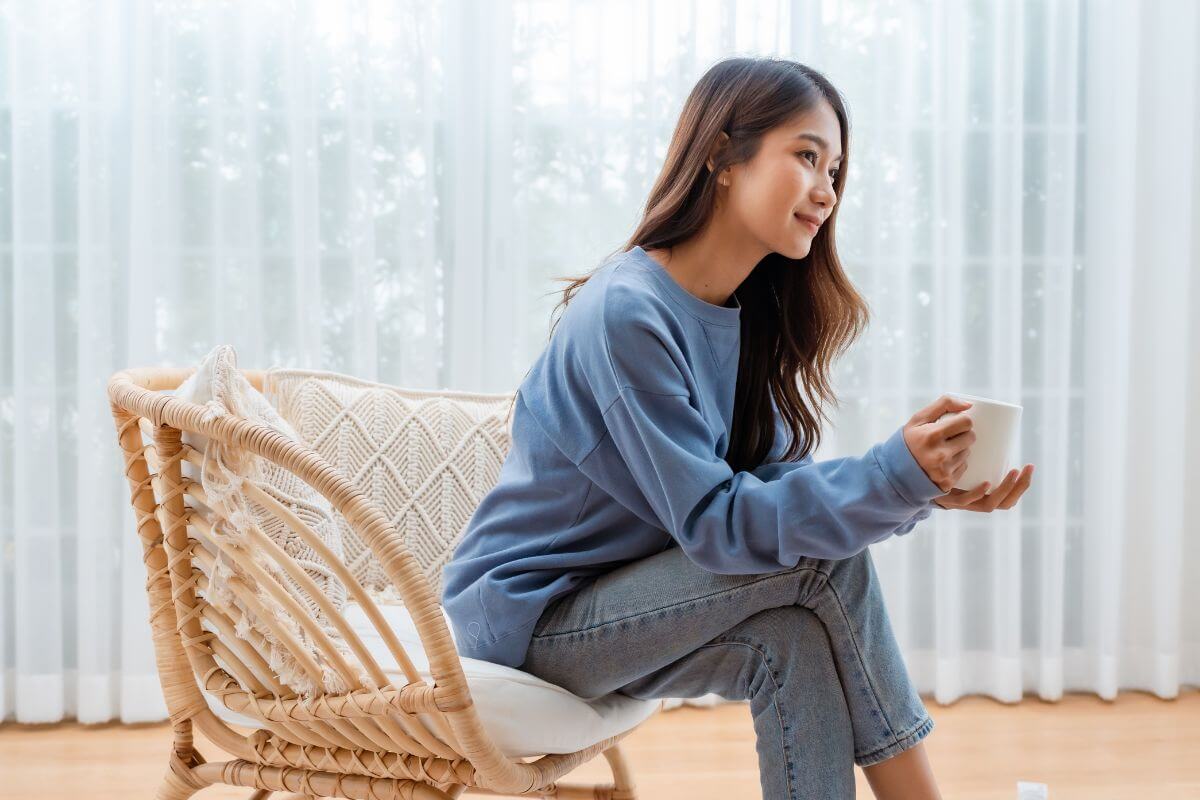 A picture of someone relaxing.