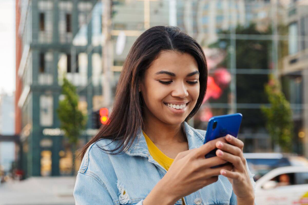 A picture of someone using their smartphone.