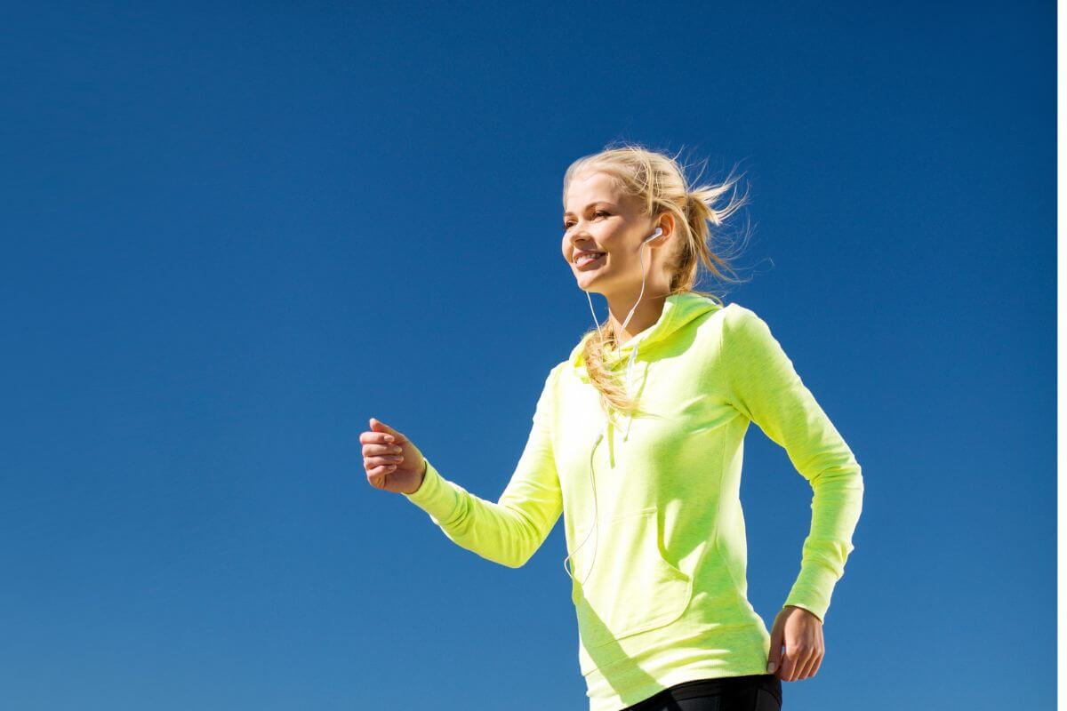 A picture of someone walking. 