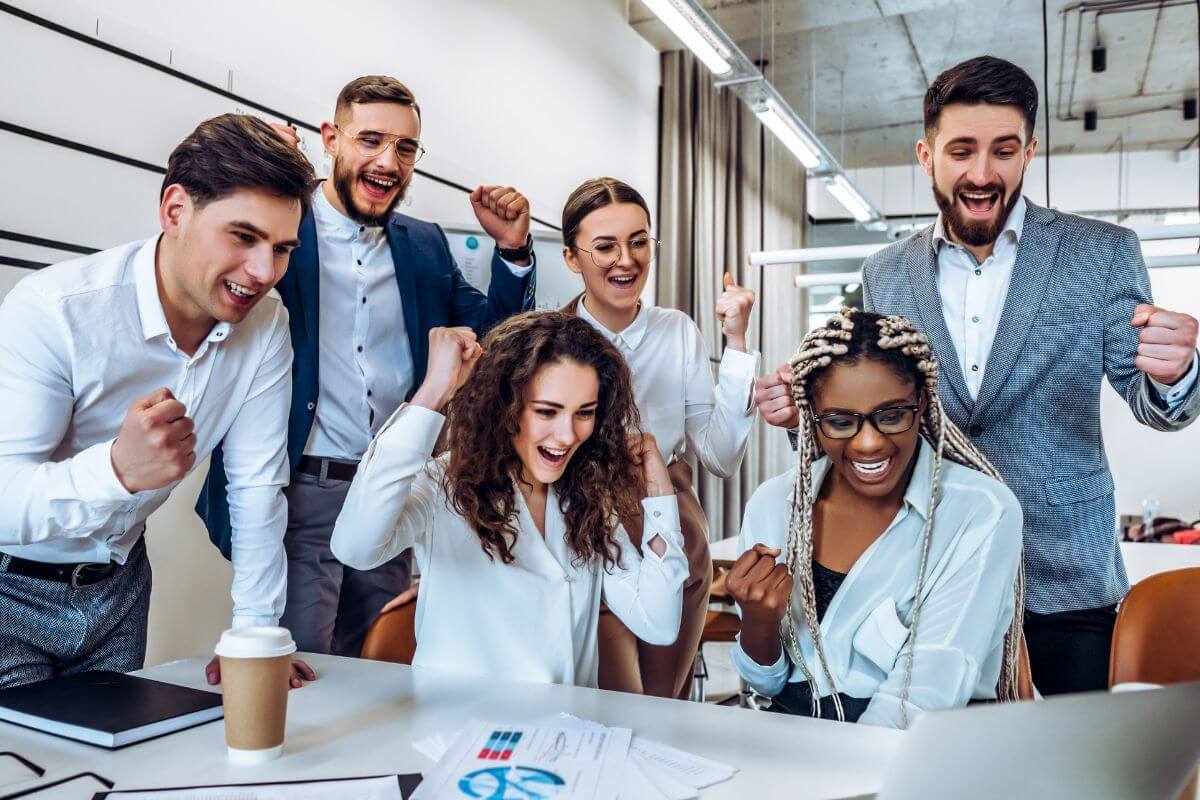 Picture of a group of people celebrating.