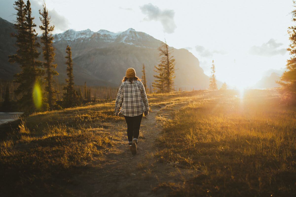 A picture of someone walking.