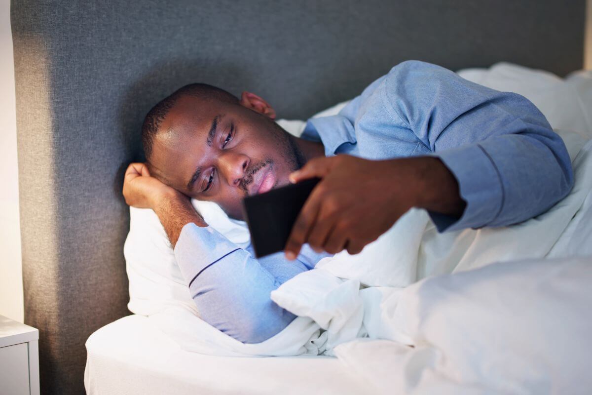 A picture of someone using their phone.