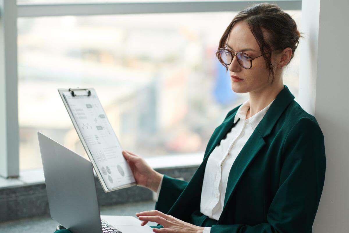 A picture of someone reviewing their finances.