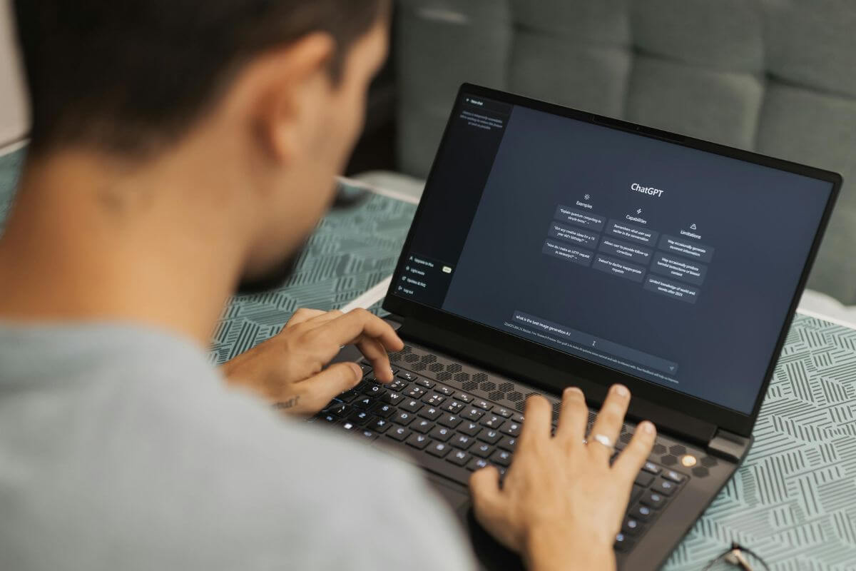 A picture of someone researching.