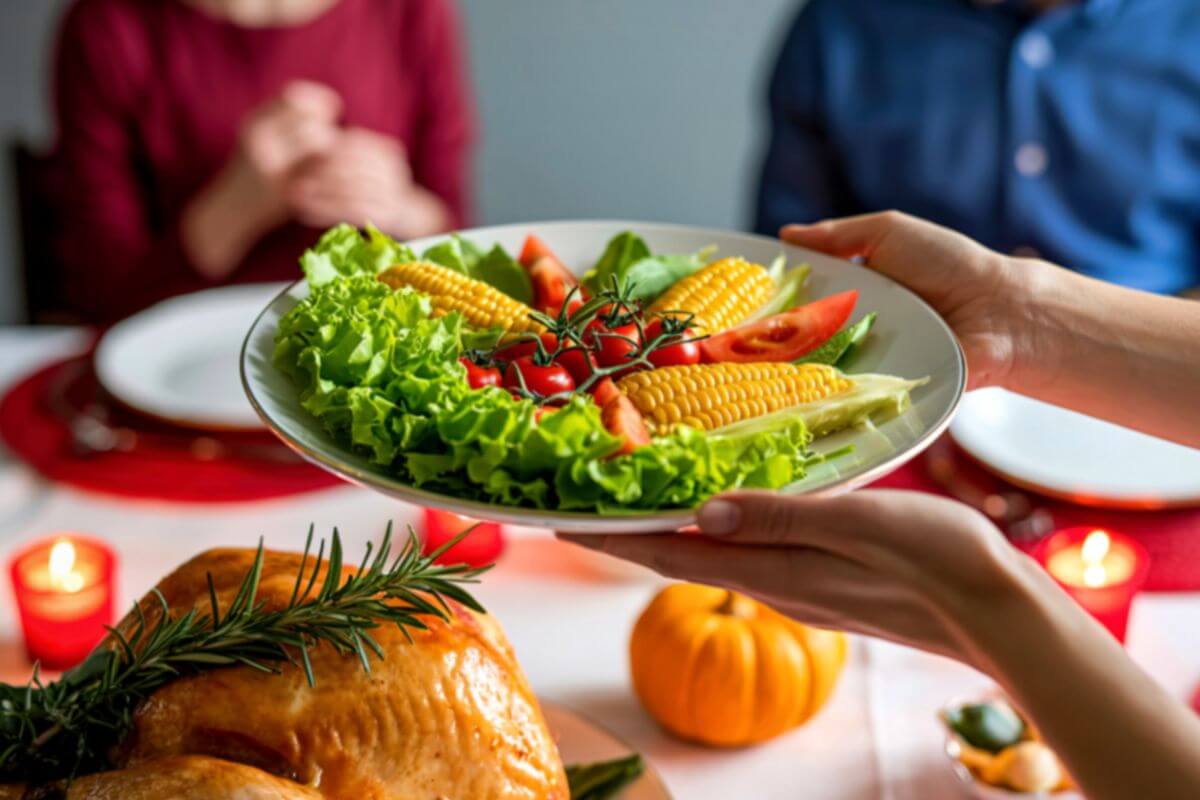 A picture of holiday dishes.