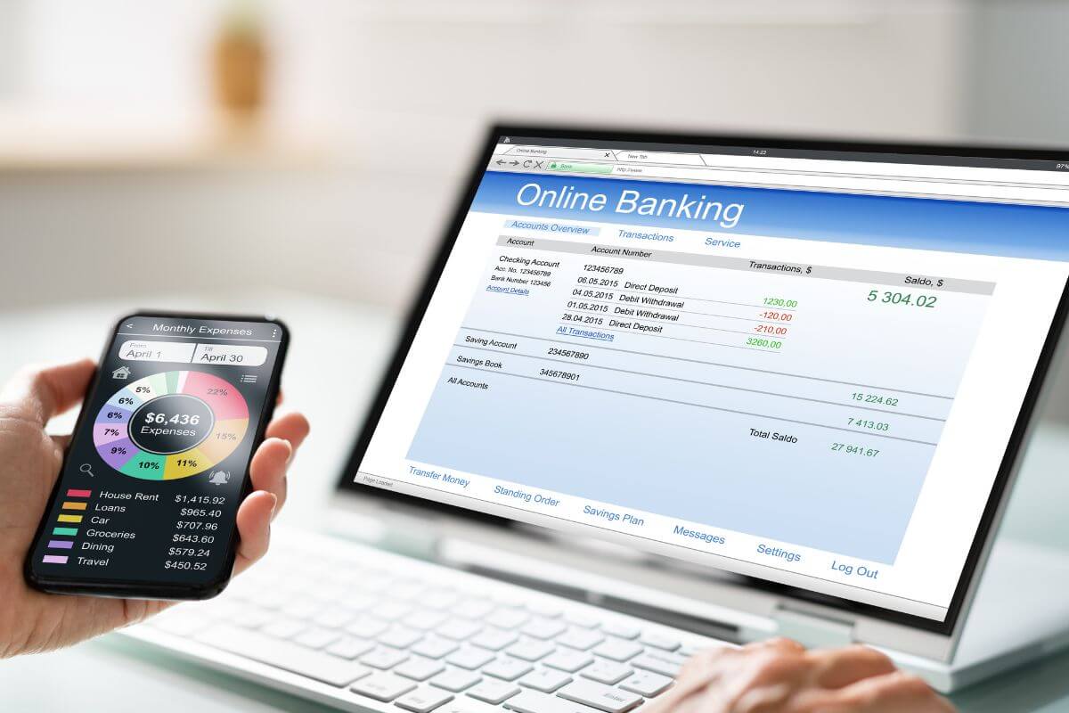 A picture of someone's online bank spending.