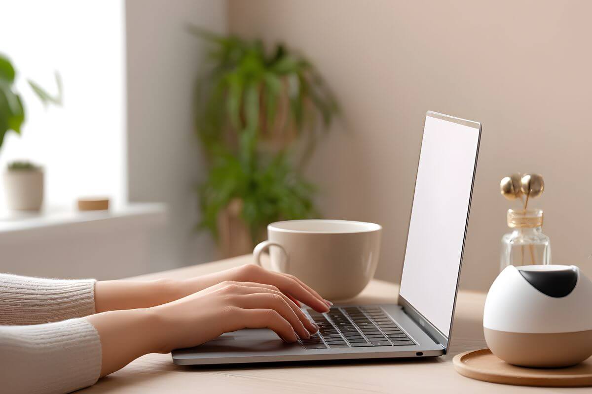 Une image de quelqu'un tapant.