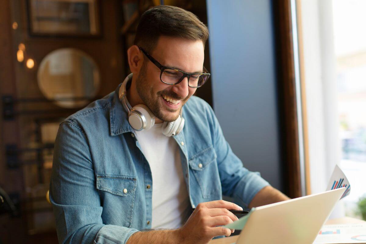 A picture of someone happy.