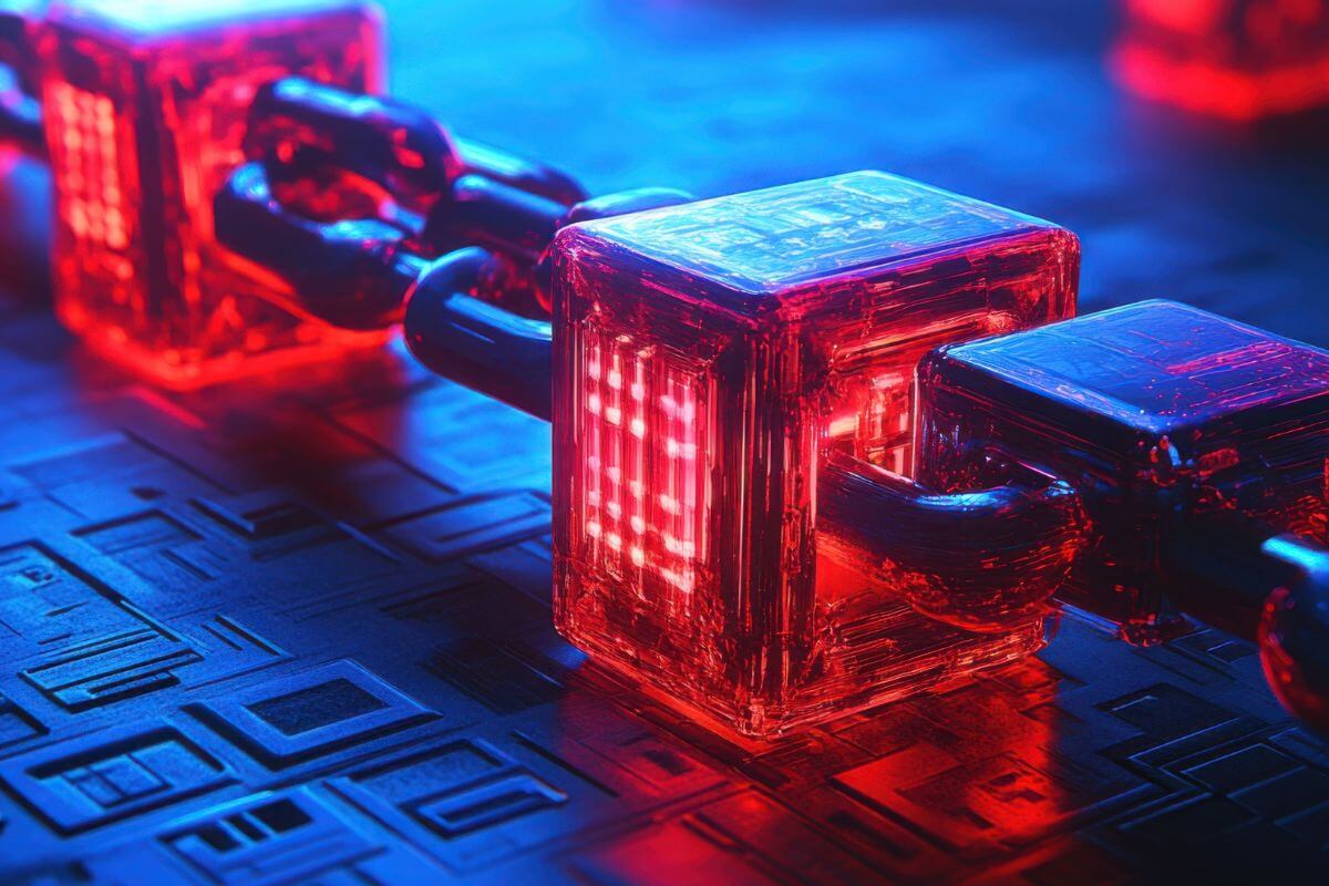 A picture of blockchain lock.