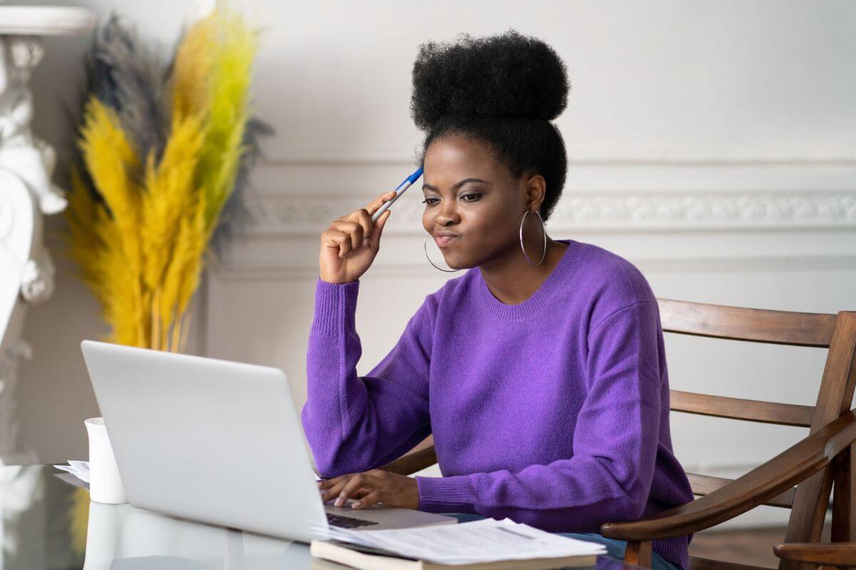 A picture of someone thinking.