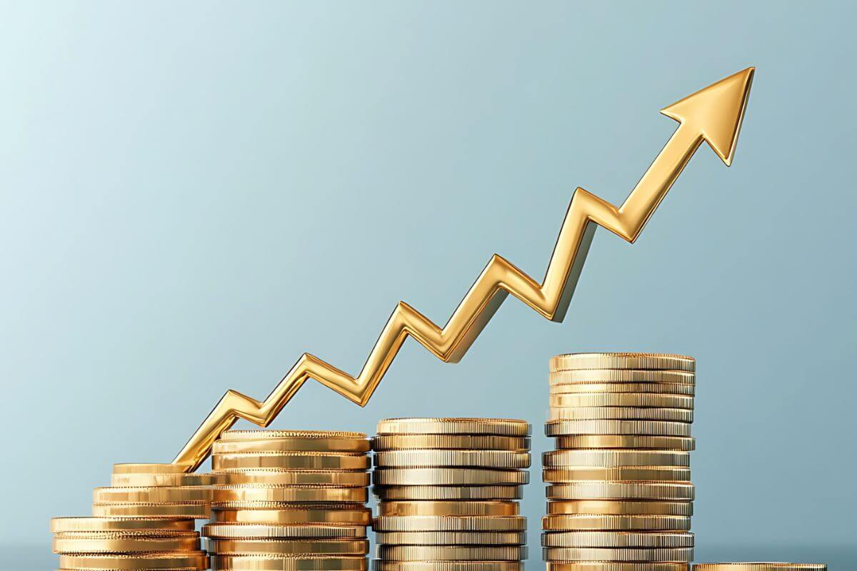 A picture of a rising money growth.