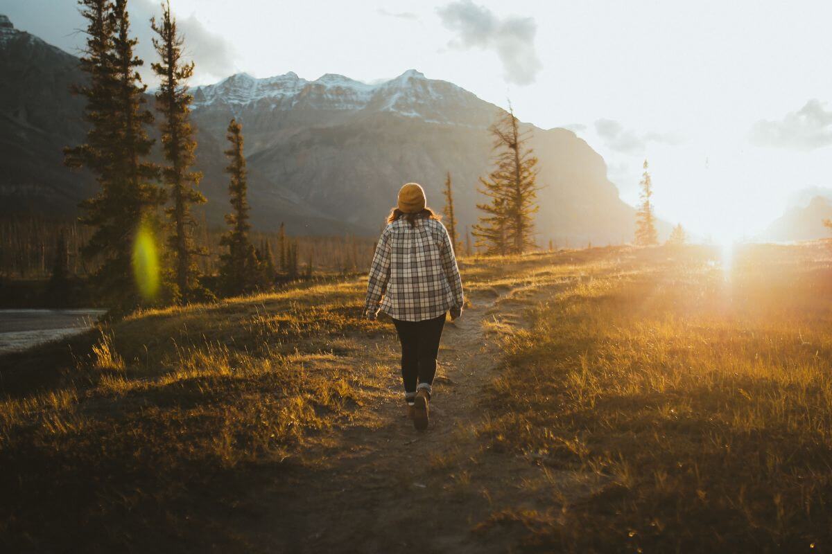 A picture of someone walking.