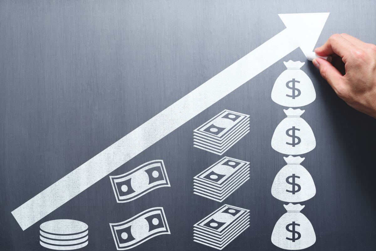 A picture shows the concept of money growing.