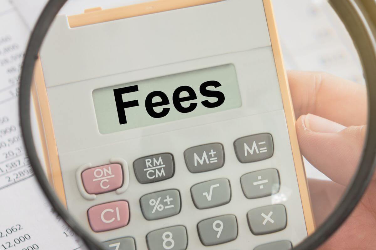 A picture shows a fees wording.