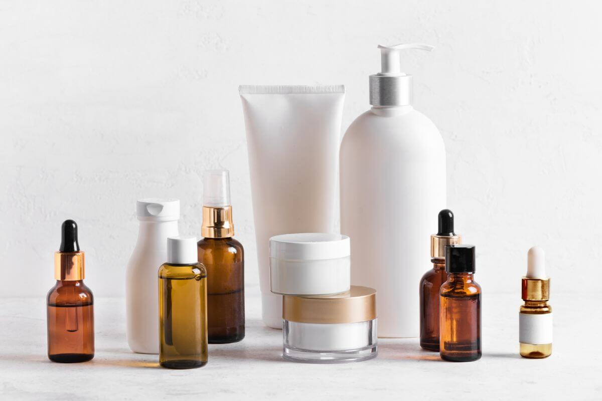 A picture shows skin care products.