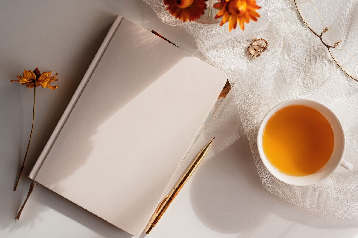 An image shows a journal notebook.