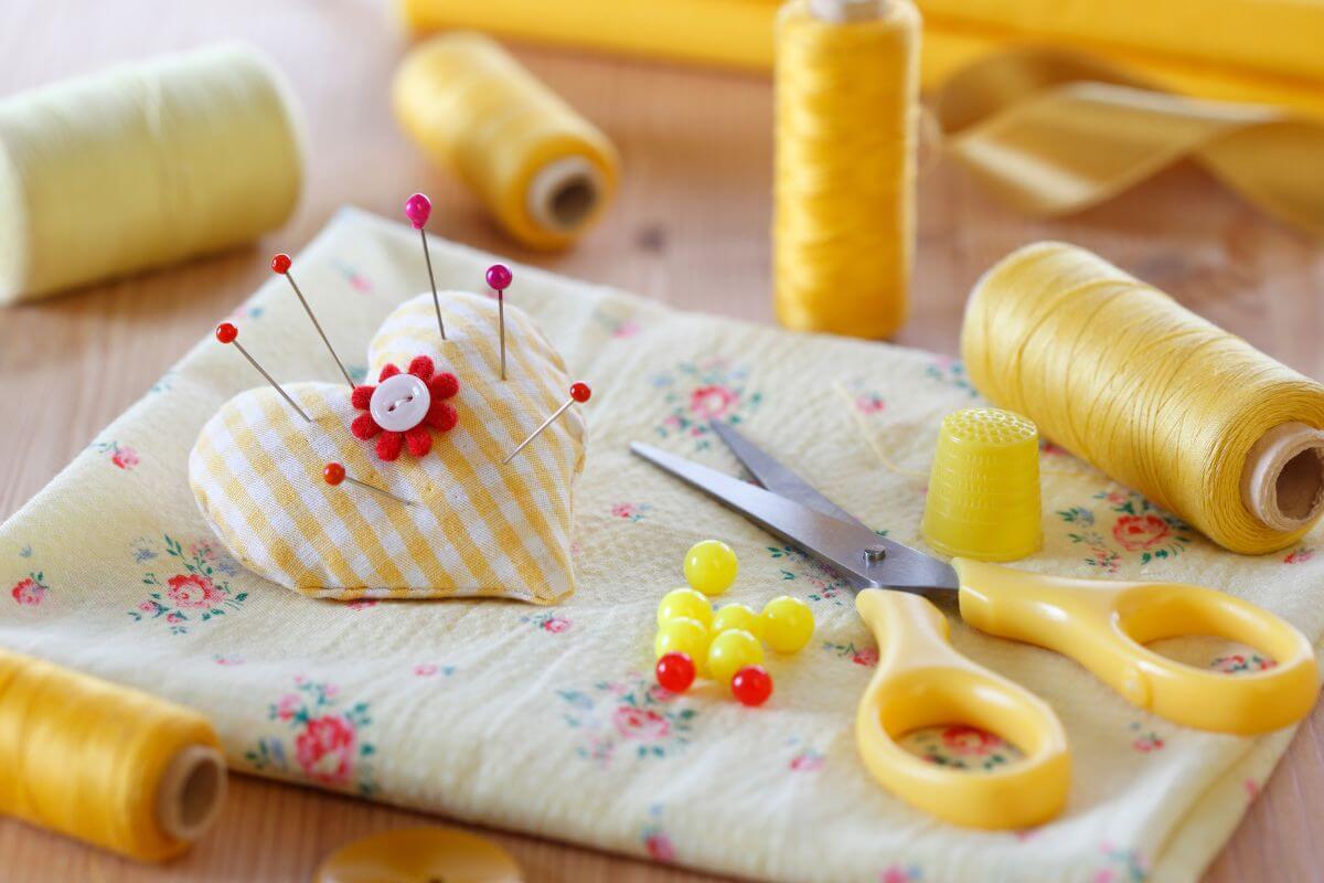 A picture of sewing craft kits.