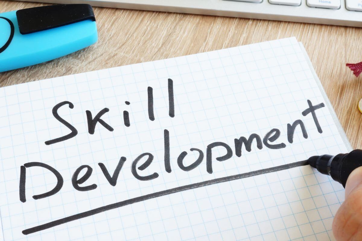 A picture shows skill development wording.