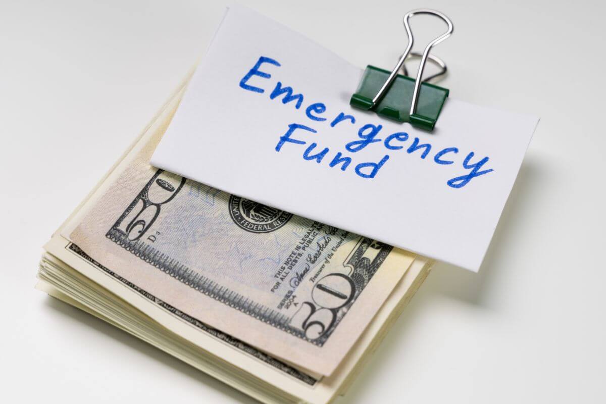 A picture shows an emergency fund.