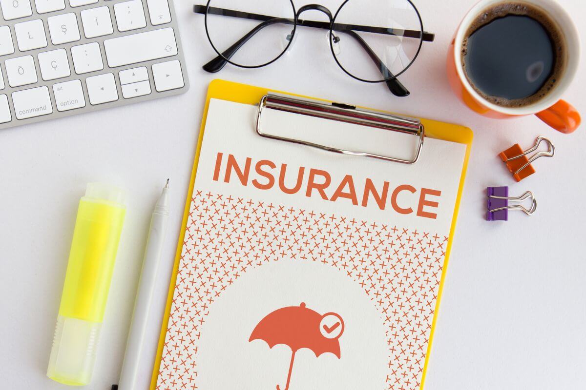 An image shows an insurance paper.