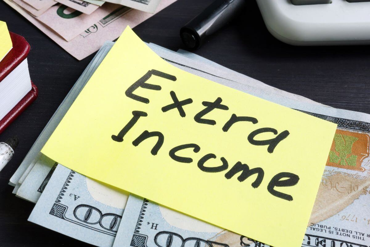 An image of a paper with extra income wording.