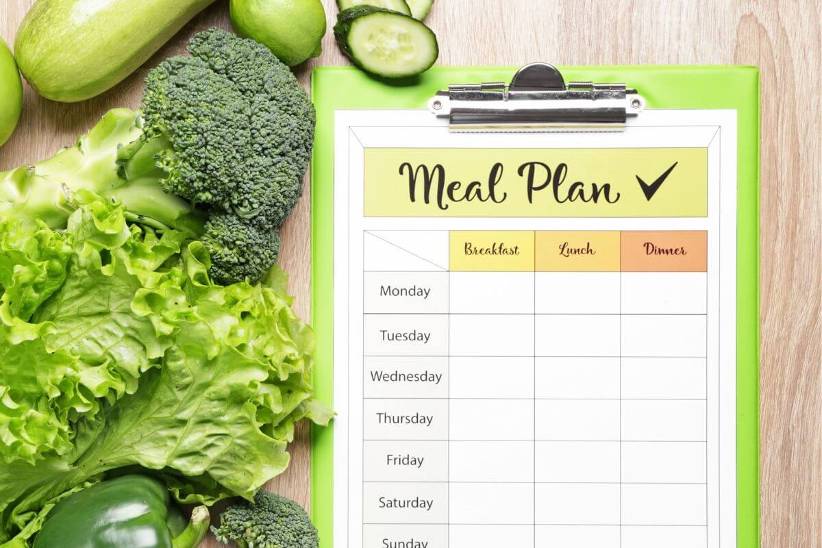 An image shows a meal plan paper.