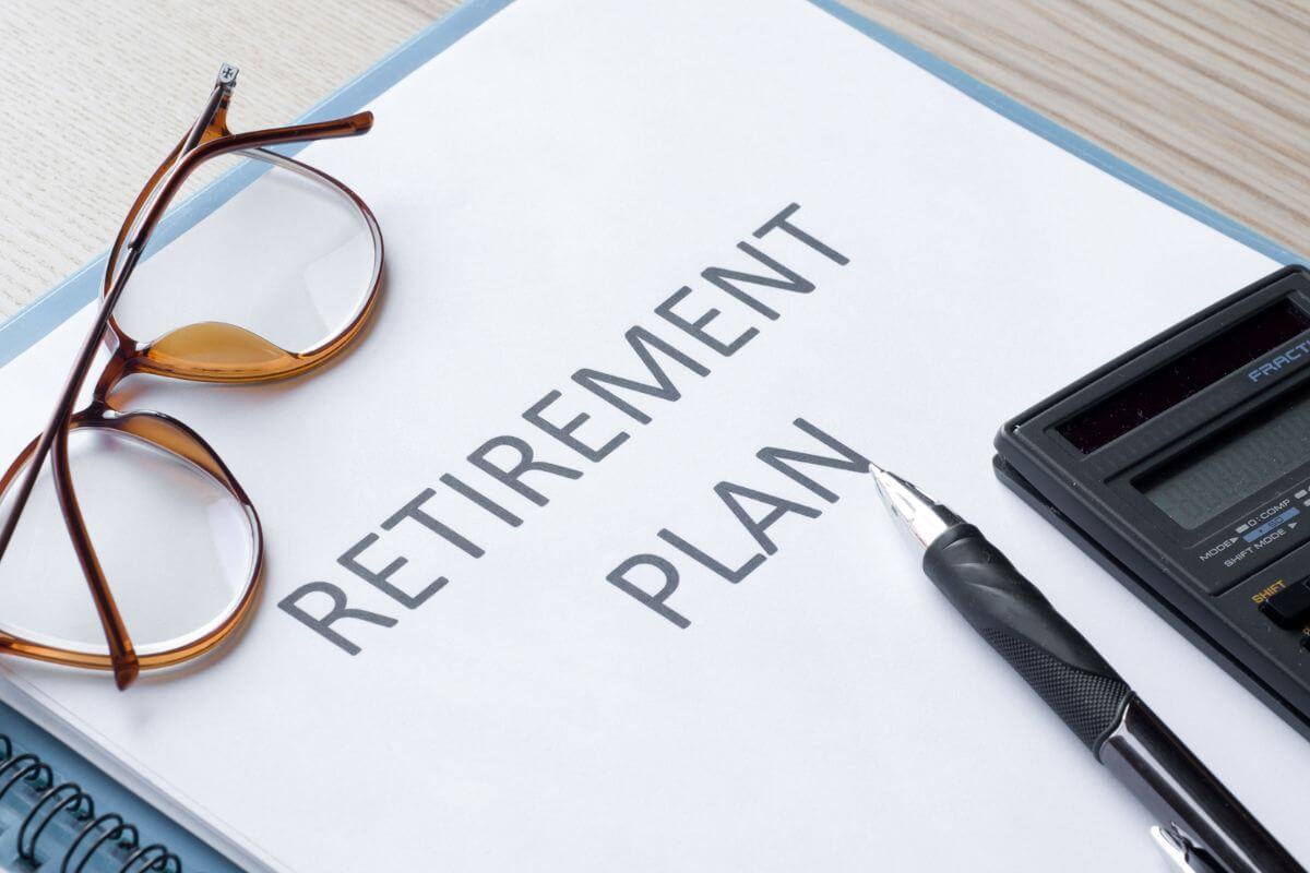 An image shows a retirement plan document.