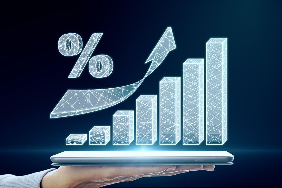 An image shows a rising graph.