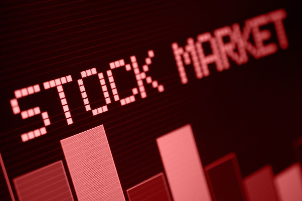 A picture shows a stock market graph.