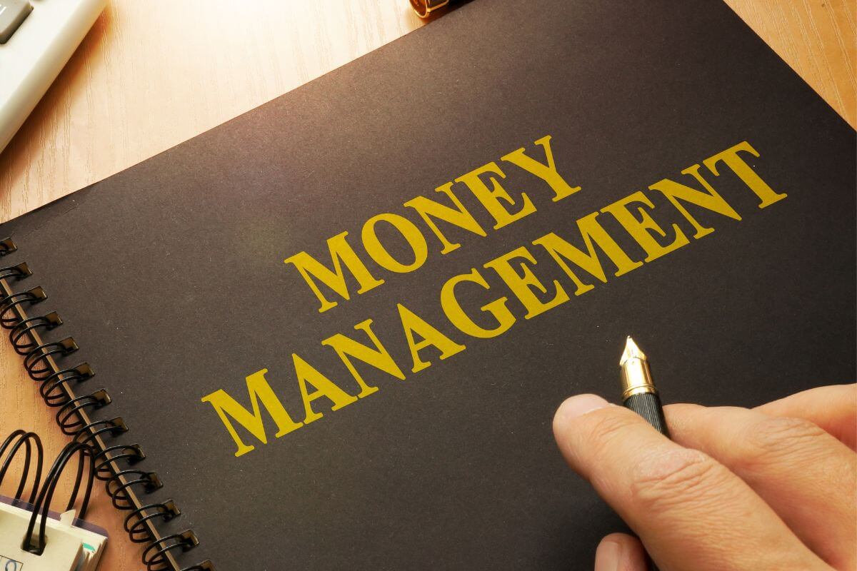 A picture shows a book on money management.