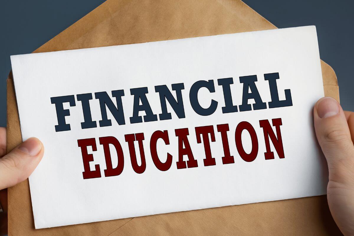 A picture shows a paper with financial education wording.