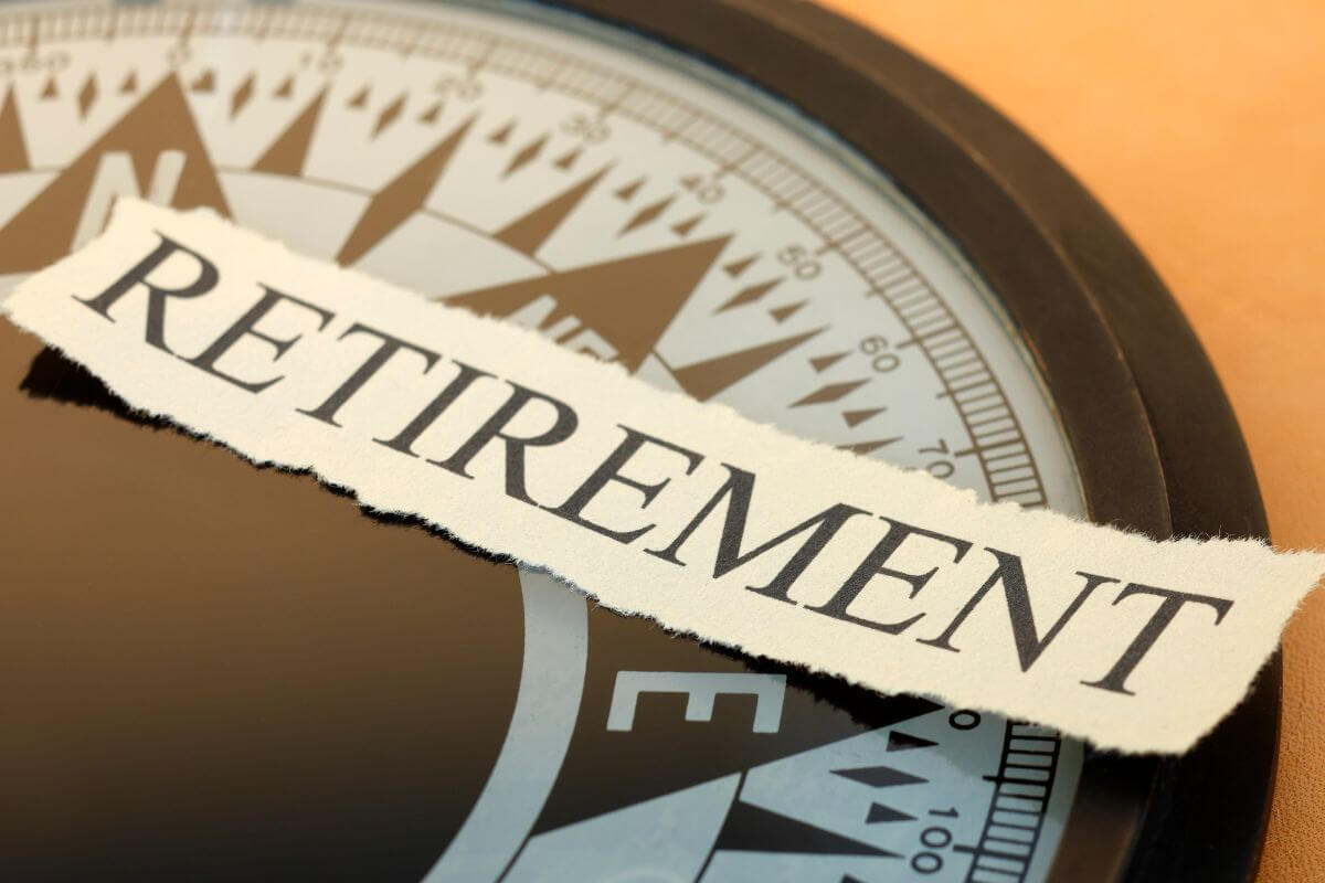 A picture shows a paper with retirement wording.