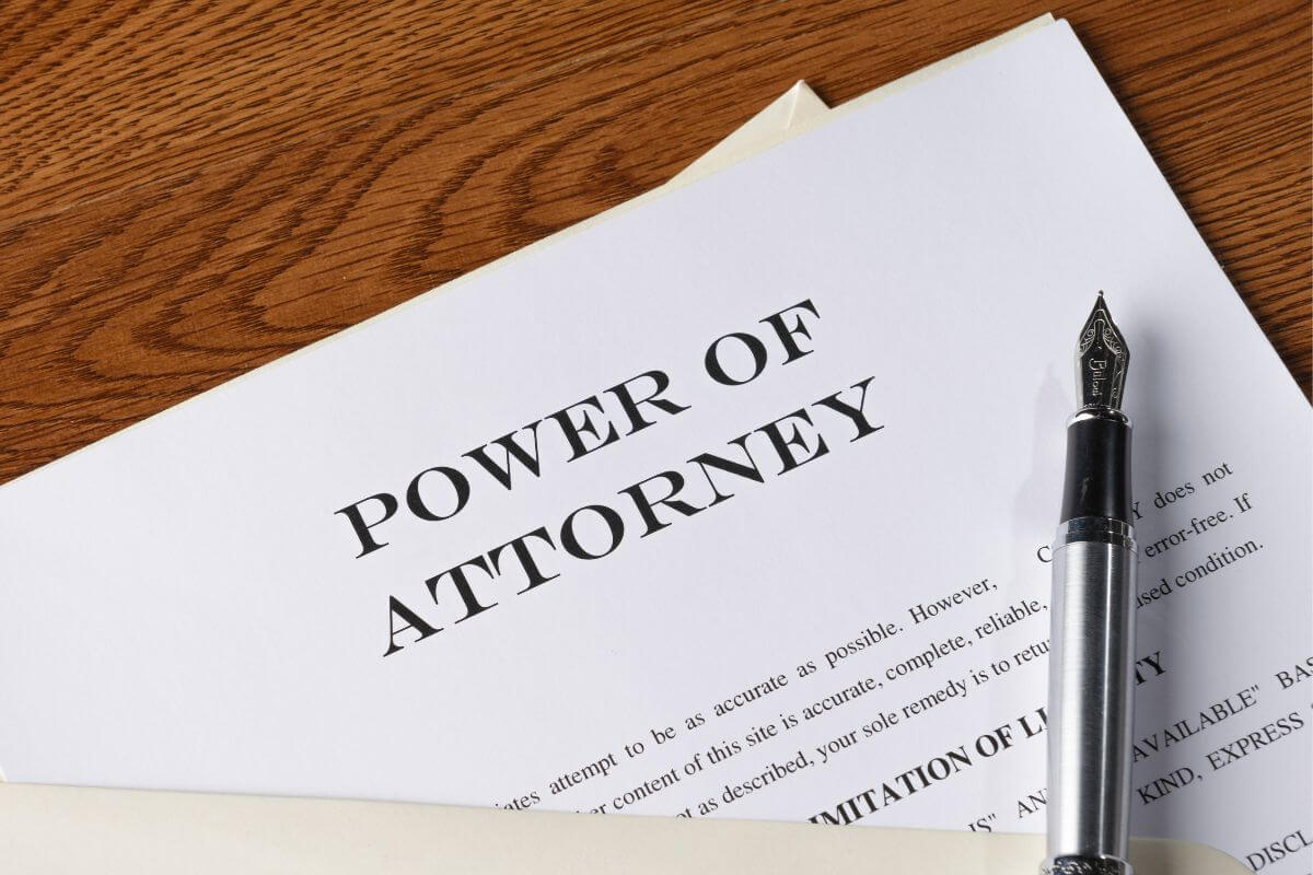 A picture shows a power of attorney document.