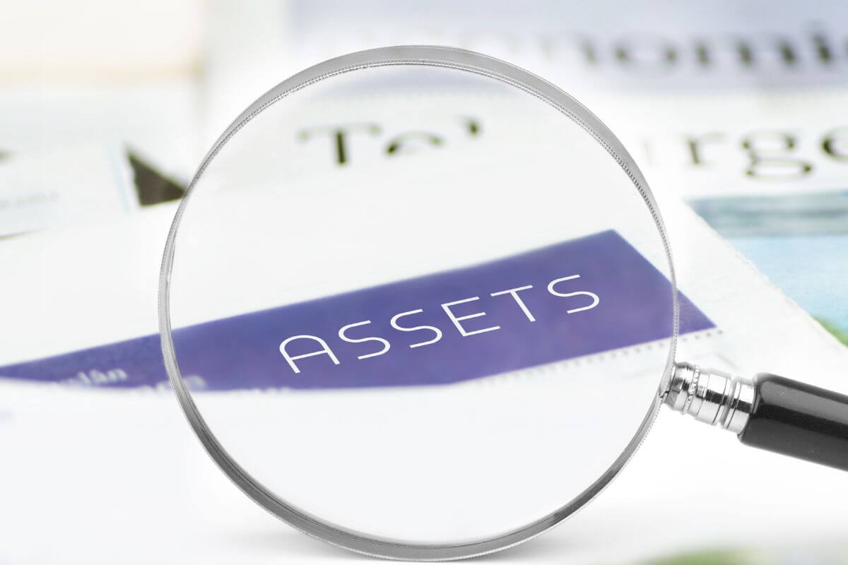 A picture shows a paper with asset wording.