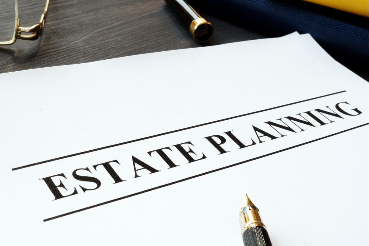 A picture of a paper with estate planning wording.
