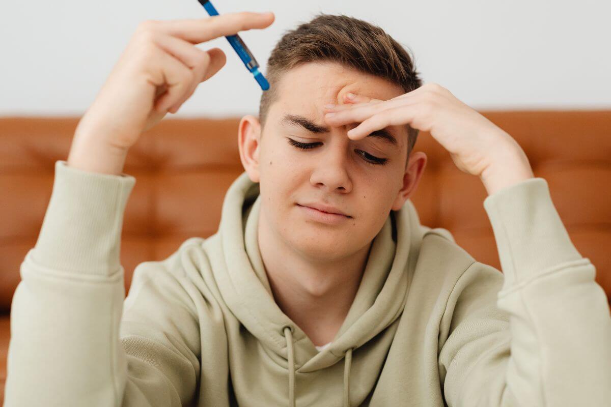 A picture of someone thinking.