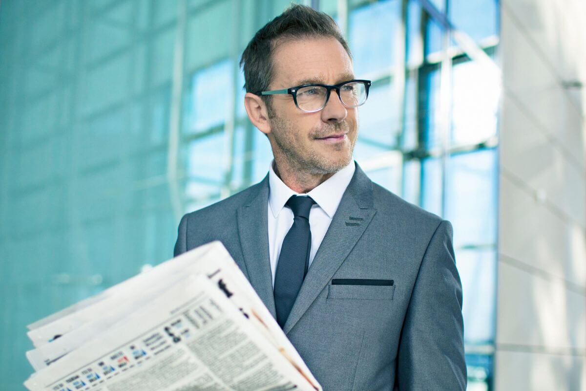 A photo of a smart investor. 