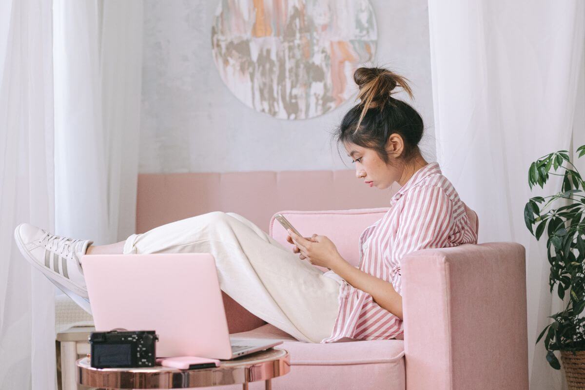 A picture of someone relaxing.